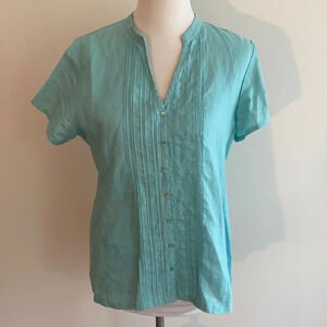 •Eileen Fisher•Irish Linen Pin tuck Blouse, EUC❤️